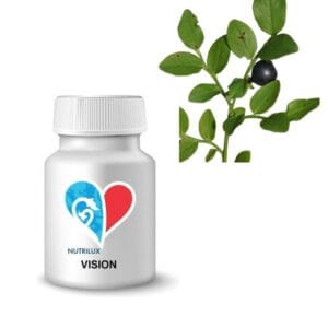 NUTRILUX Vision, complément alimentaire à base de plantes et nutriments pour protéger et maintenir une bonne vision. Formule riche en myrtille, anthocyanes