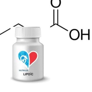 NUTRILUX LIPOÏC, complément alimentaire à base d’acide R-alpha-lipoïque, un puissant antioxydant sous sa forme la plus pure et la plus biodisponible. 30