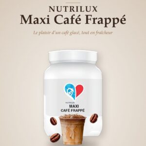 MAXI Café Frappé NUTRILUX, boisson riche en protéines en pot blanc